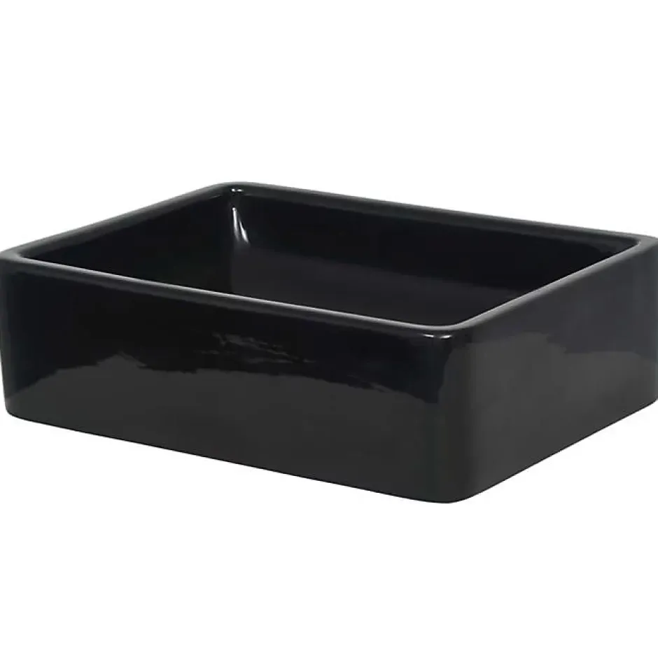 Vidaxl Lavabo Céramique Rectangulaire Noir Vasque Salle de Bain Toilette 142734* Lavabo