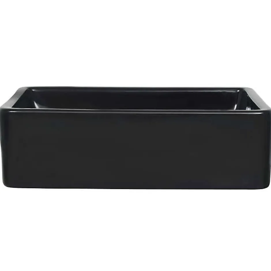 Vidaxl Lavabo Céramique Rectangulaire Noir Vasque Salle de Bain Toilette 142734* Lavabo