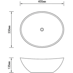 Vidaxl Lavabo en Forme Ovale Céramique Blanc Lave-mains Vasque Salle de Bain 140674* Vasque À Poser