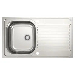 Évier compact de cuisine 1 cuve et 1 égouttoir en acier inoxydable Jabiri* Evier Et Robinet De Buanderie