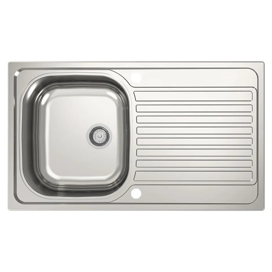 Évier compact de cuisine 1 cuve et 1 égouttoir en acier inoxydable Jabiri* Evier Et Robinet De Buanderie