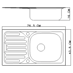 Évier compact de cuisine 1 cuve et 1 égouttoir en acier inoxydable Jabiri* Evier Et Robinet De Buanderie