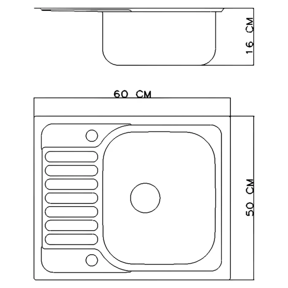 Évier compact de cuisine 1 cuve et 1 égouttoir XS en acier inoxydable Jabiri
