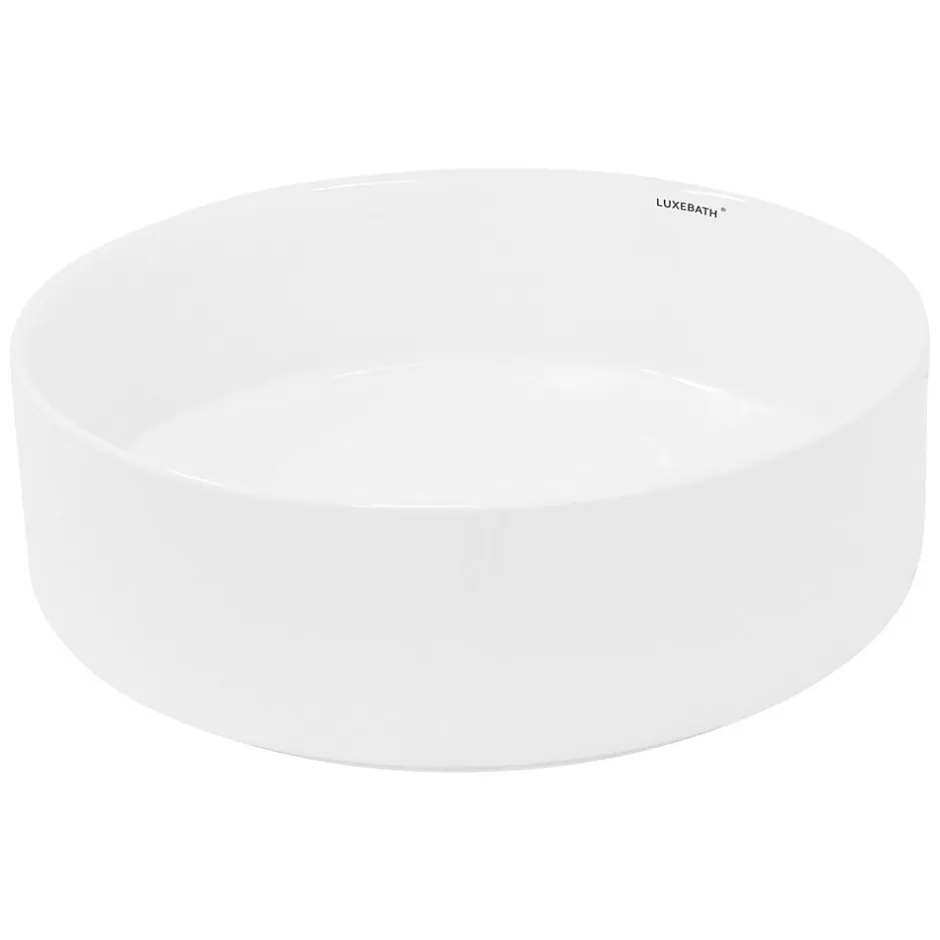 ECD Germany Évier céramique vasque a poser ronde moderne lave-mains salle de bain 355 mm