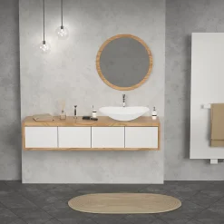 ECD Germany Évier céramique vasque a poser ovale moderne lave-mains salle de bain 640x365 mm