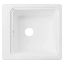 GoodHome Évier de cuisine 1 cuve en composite de quartz blanc mat avec accessoires Romesco
