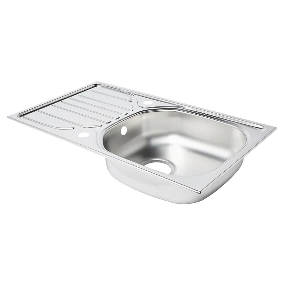 Évier de cuisine à encastrer 1 bac Turing inox satiné