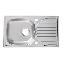 Évier de cuisine à encastrer 1 bac Turing inox satiné
