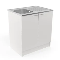 Évier de cuisine à poser 1 bac Mayr acier inoxydable gris* Evier Et Robinet De Buanderie