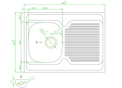 Évier de cuisine à poser 1 bac Mayr acier inoxydable gris* Evier Et Robinet De Buanderie
