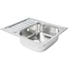 Cooke & Lewis Évier de cuisine en inox poli 1 bac à encastrer Sagan