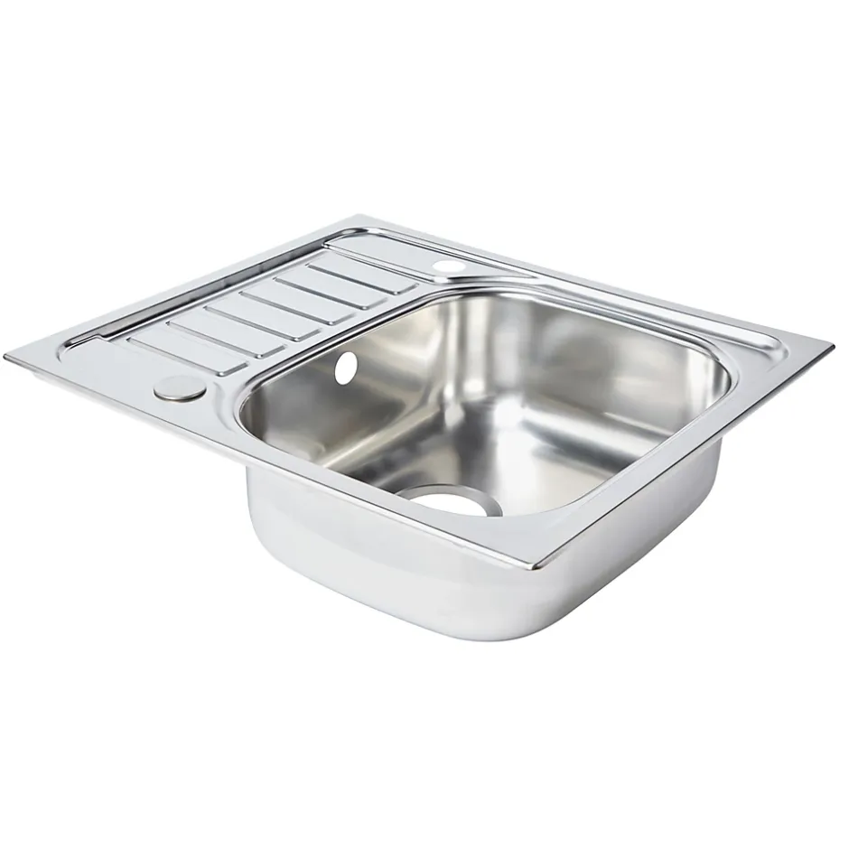 Cooke & Lewis Évier de cuisine en inox poli 1 bac à encastrer Sagan