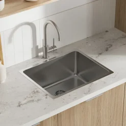 GoodHome Évier de cuisine sous-plan 1 cuve XS en acier inoxydable Villach* Evier Et Robinet De Buanderie