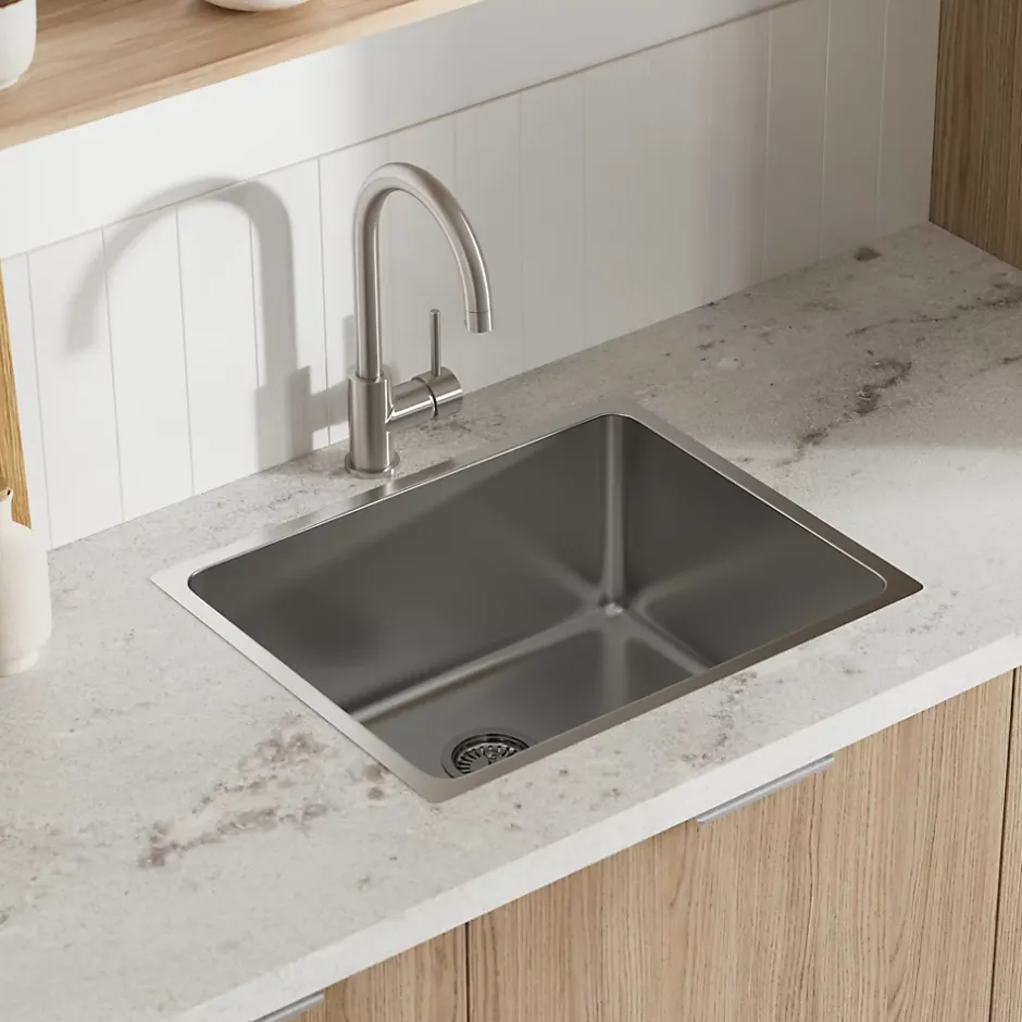 GoodHome Évier de cuisine sous-plan 1 cuve XS en acier inoxydable Villach* Evier Et Robinet De Buanderie
