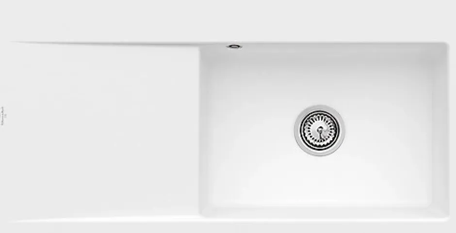 Villeroy & Boch Évier en céramique 1 cuve à droite à encastrer Subway Style blanc brillant