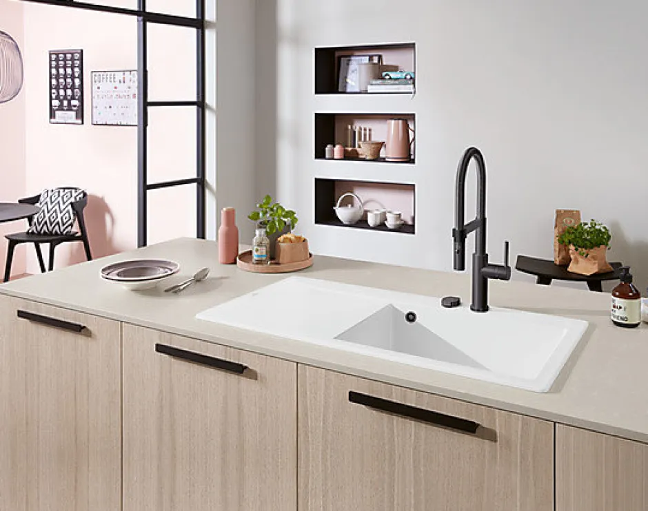 Villeroy & Boch Évier en céramique 1 cuve à droite à encastrer Subway Style blanc mat