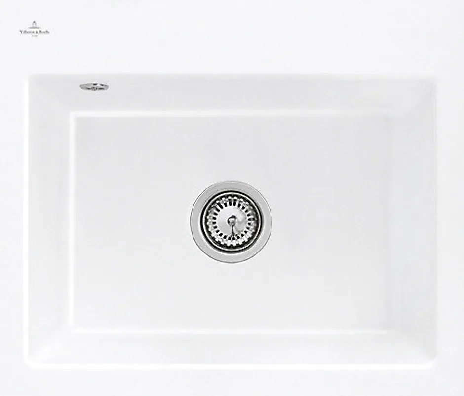 Villeroy & Boch Évier en céramique 1 cuve à encastrer Subway blanc brillant* Evier Et Robinet De Buanderie