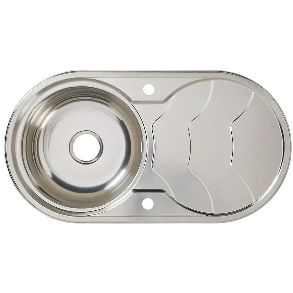 Cooke & Lewis Évier en inox 1 bac à encastrer et égouttoir Jemison