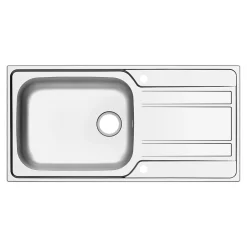 Cooke & Lewis Évier en inox finition nid d'abeille 1 bac à encastrer Lyell