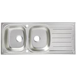Cooke & Lewis Évier en inox finition nid d'abeille 2 bacs à encastrer Nakaya* Evier Et Robinet De Buanderie
