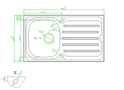 Cooke & Lewis Évier en inox poli 1 bac à encastrer Nakaya