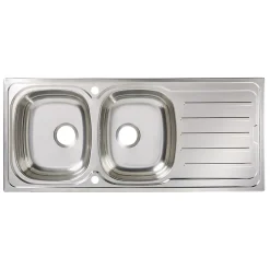Cooke & Lewis Évier en inox poli 2 bacs à encastrer Nakaya* Evier Et Robinet De Buanderie
