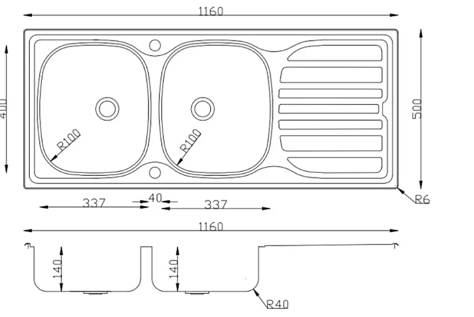 Évier en inox satiné 2 bacs à encastrer Turing* Evier Et Robinet De Buanderie