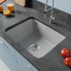 Villeroy & Boch Évier sous-plan en céramique 1 cuve à encastrer Subway gris moyen* Evier Et Robinet De Buanderie
