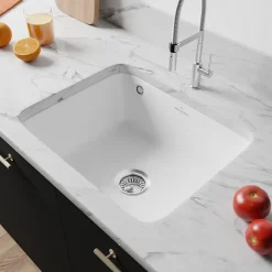 Villeroy & Boch Évier sous-plan en céramique 1 cuve à encastrer Subway blanc mat