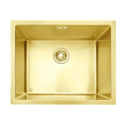 Essebagno Évier sous-plan en inox finition or 1 bac à encastrer Luisa 55* Evier Et Robinet De Buanderie