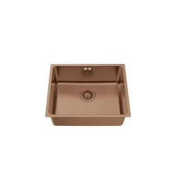 Essebagno Évier sous-plan en inox finition cuivre 1 bac à encastrer Inoxa 54* Evier Et Robinet De Buanderie