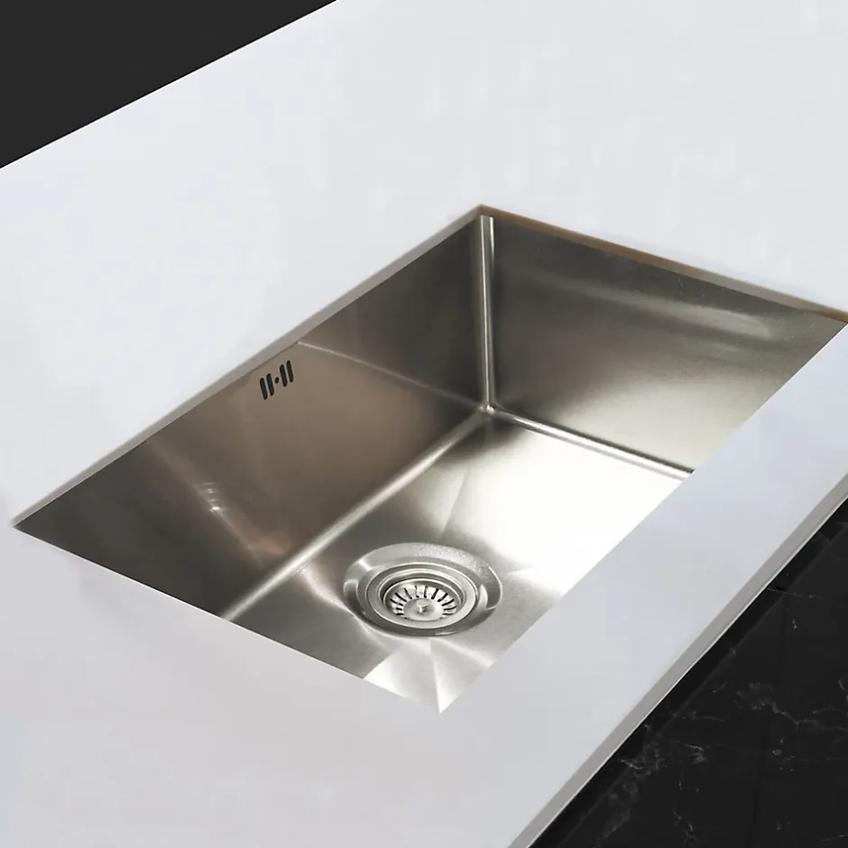 Essebagno Évier sous-plan en inox finition inox 1 bac à encastrer 76