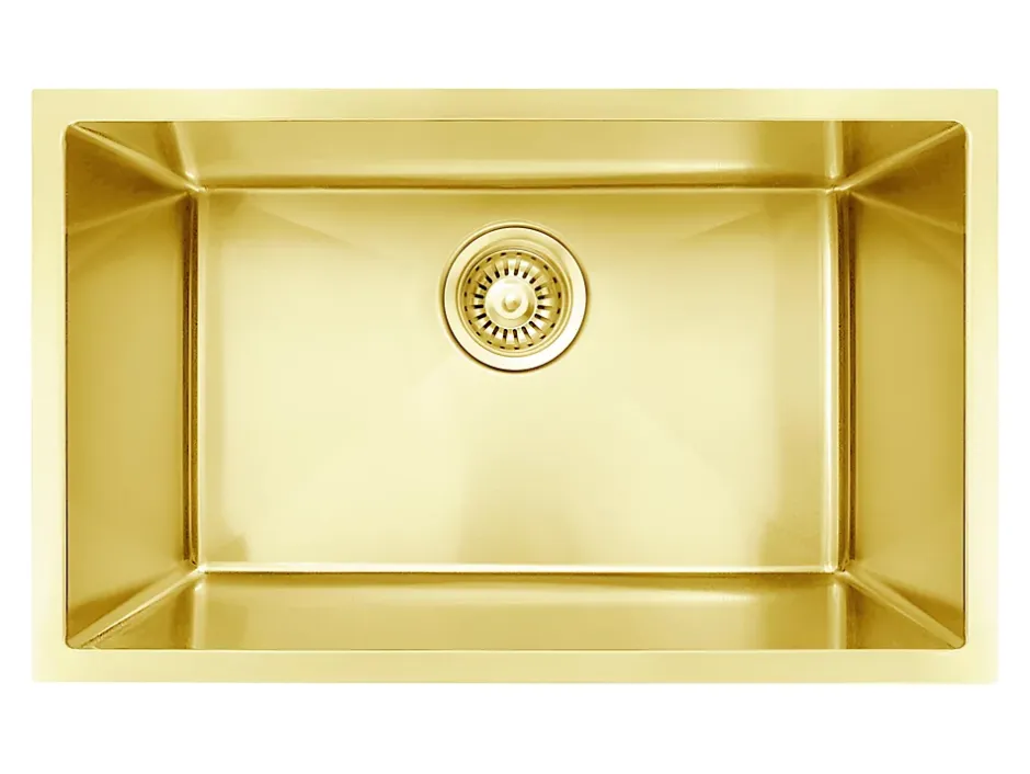 Essebagno Évier sous-plan en inox finition or 1 bac à encastrer 76