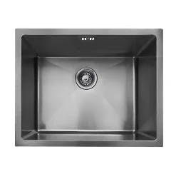 Essebagno Évier sous-plan en inox finition gun métal 1 bac à encastrer Luisa 55