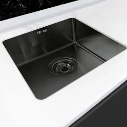 Essebagno Évier sous-plan en inox finition gun métal 1 bac à encastrer Luisa 55