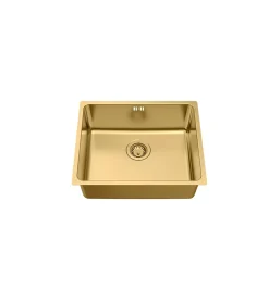 Essebagno Évier sous-plan en inox finition or 1 bac à encastrer Inoxa 54