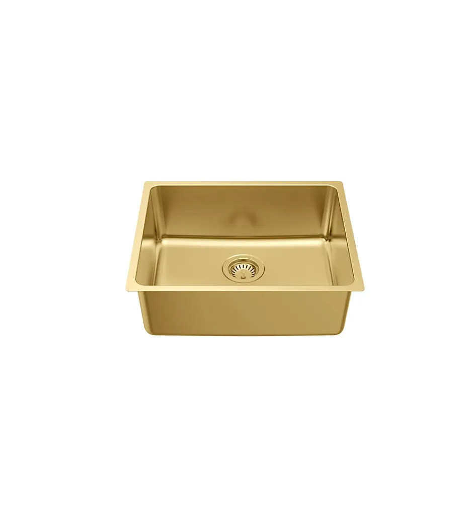 Essebagno Évier sous-plan en inox finition or 1 bac à encastrer Inoxa 54