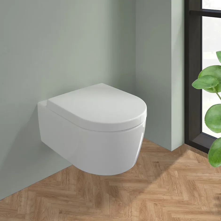 Villeroy & Boch Abattant amovible avec frein de chute (pour cuvette Arceau), Duroplast (8M31S101)