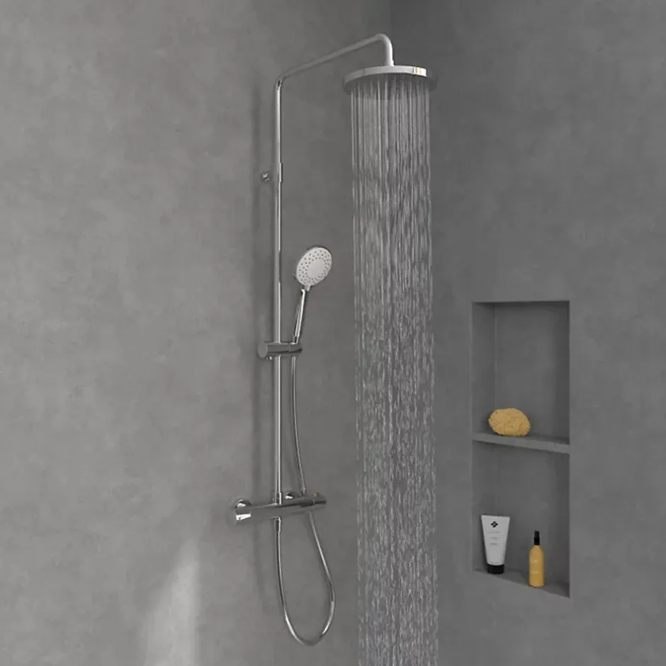 Villeroy & Boch Colonne de douche 230, avec mitigeur thermostatique et douchette 3 jets Chrome* Colonne De Douche Hydromassante