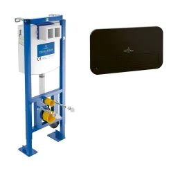 Villeroy & Boch Pack Bâti-support autoportant ViConnect + Plaque de commande noir mat* Wc Suspendu