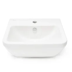 Vitra Integra Lavabo suspendu 50x43 cm avec trou pour robinetterie au milieu, Blanc (7048-003-0001)