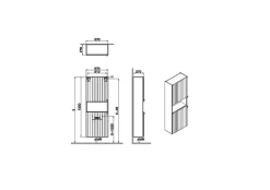 Vitra Meuble de salle de bain bas Root 55x155x25 cm bleu mat (ROOTN55TM)* Armoire De Salle De Bains