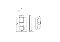 Vitra Meuble de salle de bain bas Root 55x155x25 cm bleu mat (ROOTCN55TM)