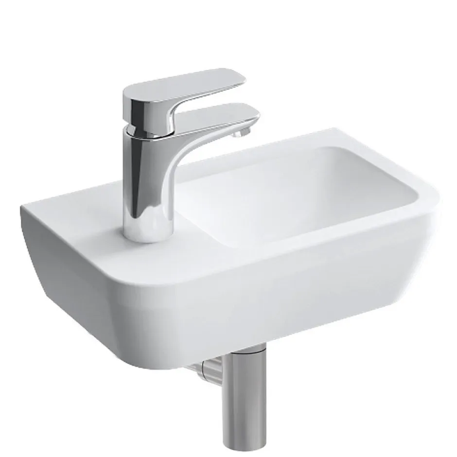 Vitra Set Lave-mains 37x22 cm, trou pour robinet à gauche + siphon (7090-003-0028-SET)
