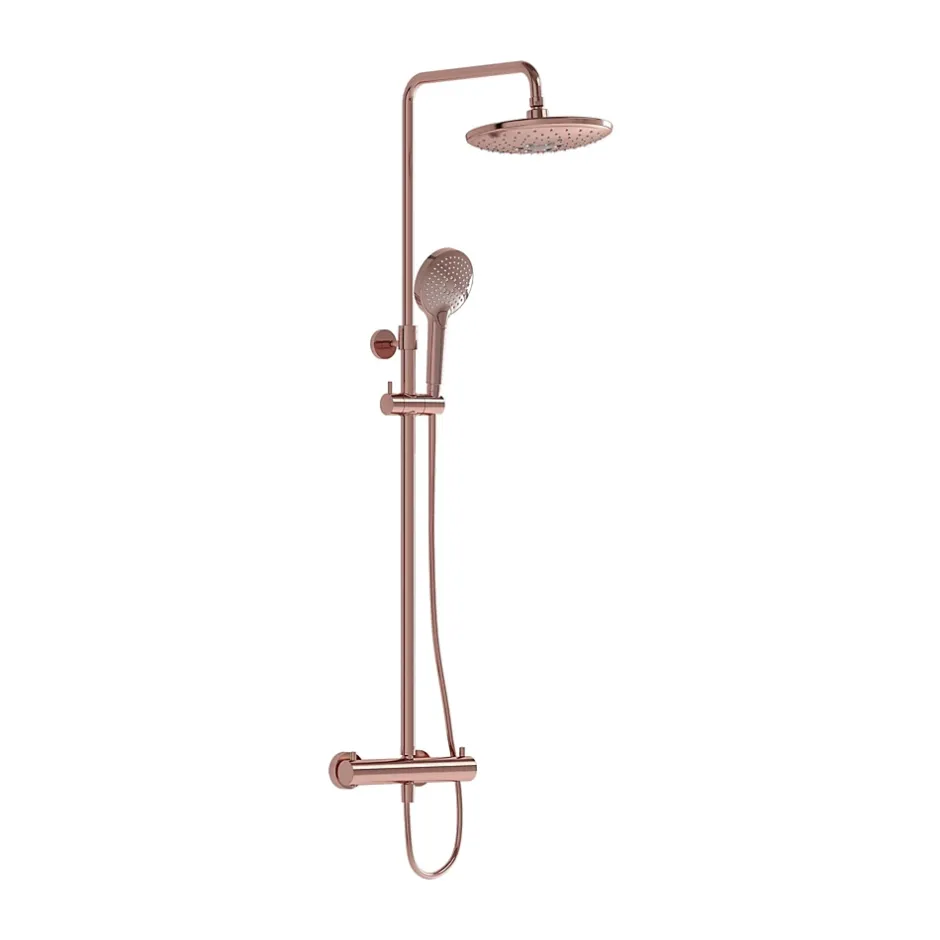 Vitra AquaHeat Bliss 240 2F colonne de douche cuivre avec mitigeur thermostatique et pomme de tête pluie ronde* Colonne De Douche Thermostatique