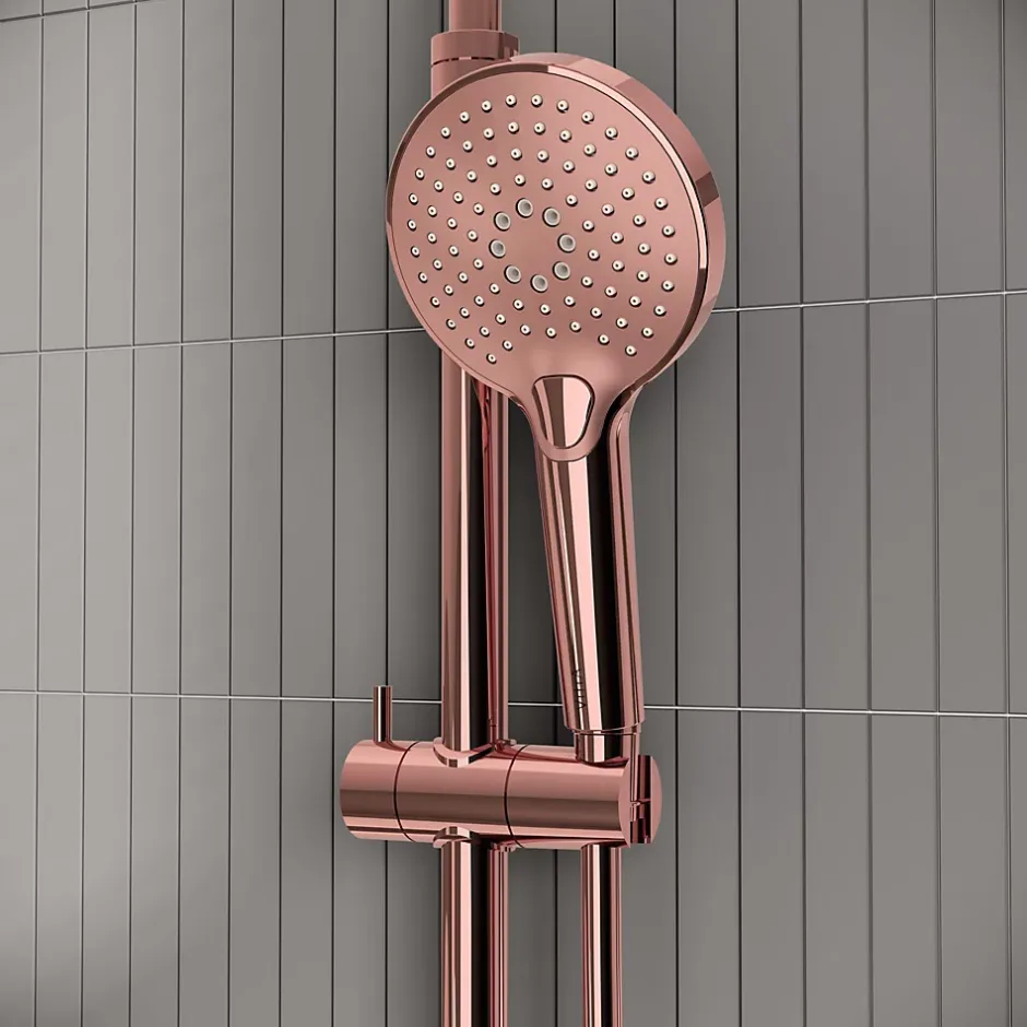 Vitra AquaHeat Bliss 240 2F colonne de douche cuivre avec mitigeur thermostatique et pomme de tête pluie ronde* Colonne De Douche Thermostatique
