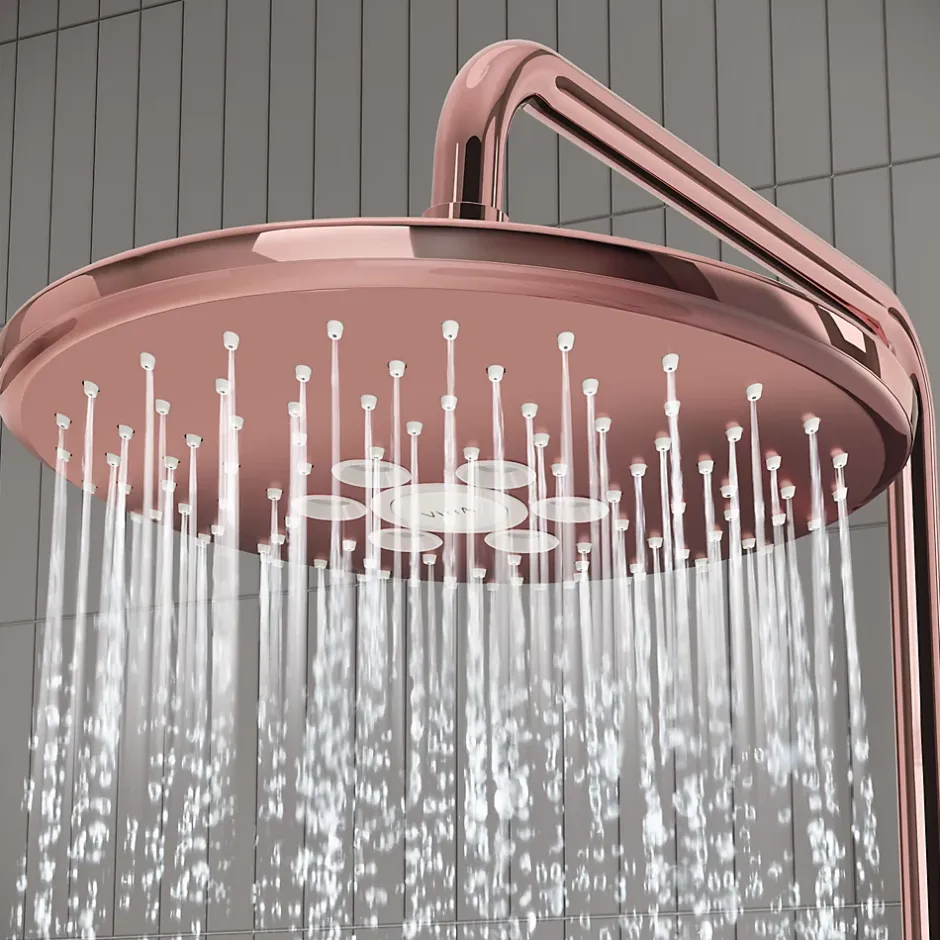 Vitra AquaHeat Bliss 240 2F colonne de douche cuivre avec mitigeur thermostatique et pomme de tête pluie ronde* Colonne De Douche Thermostatique