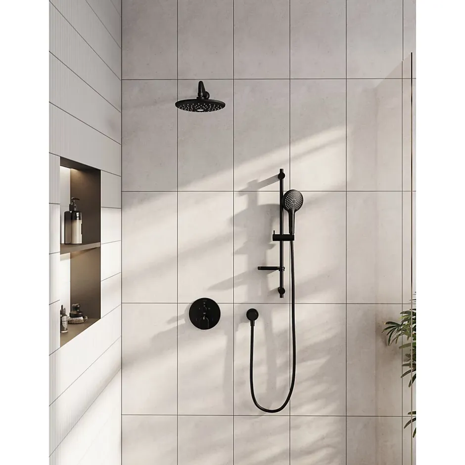 Vitra Bliss set de douche noir mat (douchette, flexible et barre)