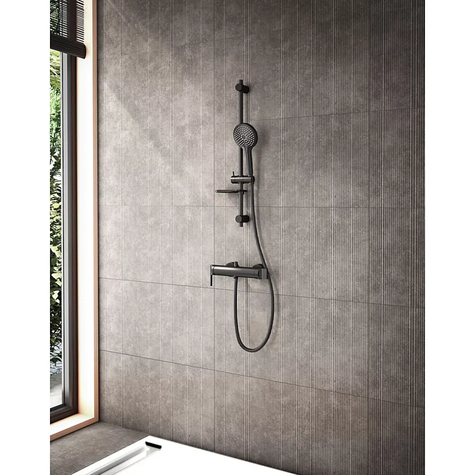 Vitra Bliss set de douche noir mat (douchette, flexible et barre)