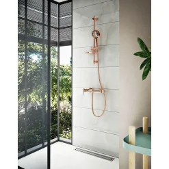 Vitra Bliss set de douche Cuivre (douchette, flexible et barre)* Colonne De Douche Sans Robinetterie